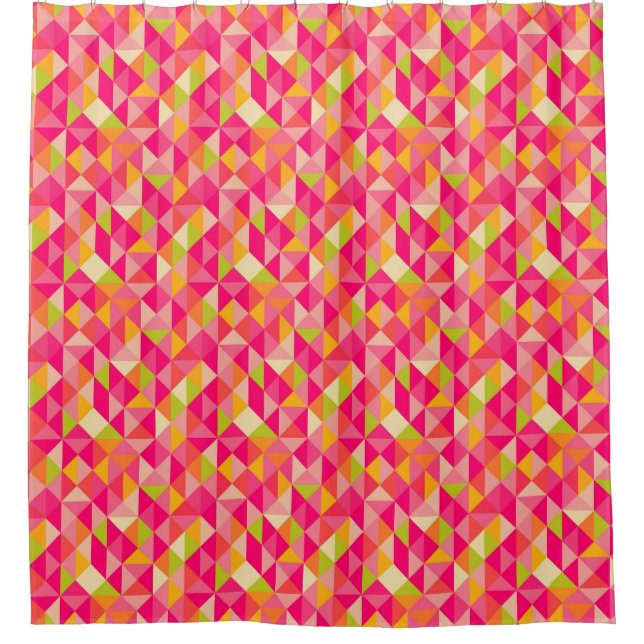 Triangles geometrical pattern shower curtain (Front)