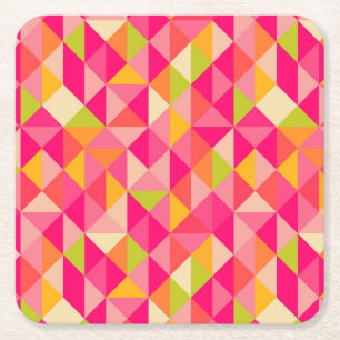 Triangles geometrical pattern square paper coaster