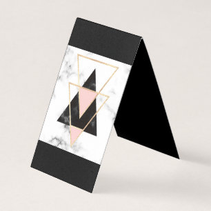 Triangles,gold,black,pink,marbles,collage,modern,t Business Card