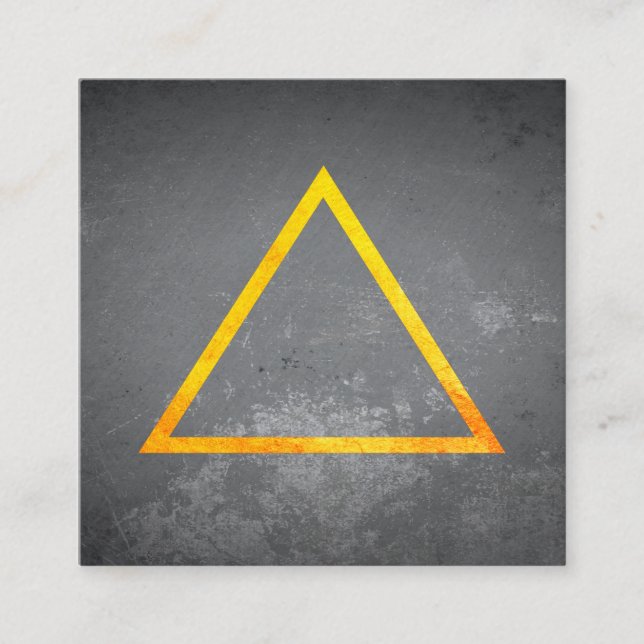 Triangles / Golden Texture / Slate Square Business Card (Front)