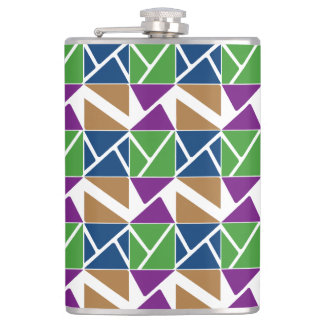 Triangles in Different Angles Graphic Design Hip Flask