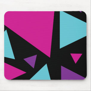 Triangles in Pink, Purple, Blue and Black Mouse Pad