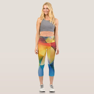 Triangles in rainbow colours capri leggings