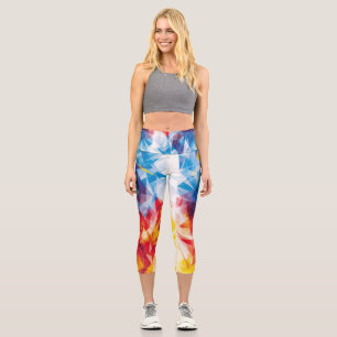 Triangles in vibrant primary colours capri leggings