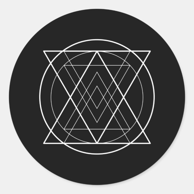 Triangles inside circle sacred geometry classic round sticker (Front)