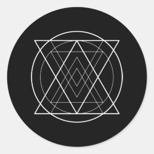 Triangles inside circle sacred geometry classic round sticker