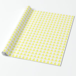 Triangles - Light Yellow on White Wrapping Paper