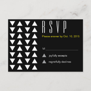 Triangles Modern patternwedding RSVP Card