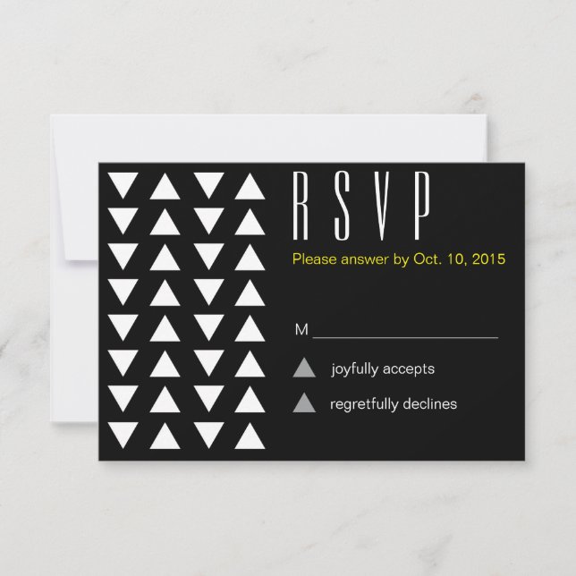 Triangles Modern patternwedding RSVP Card (Front)