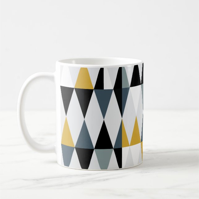Triangles: Modern Vintage Geometric Pattern. Coffee Mug (Left)