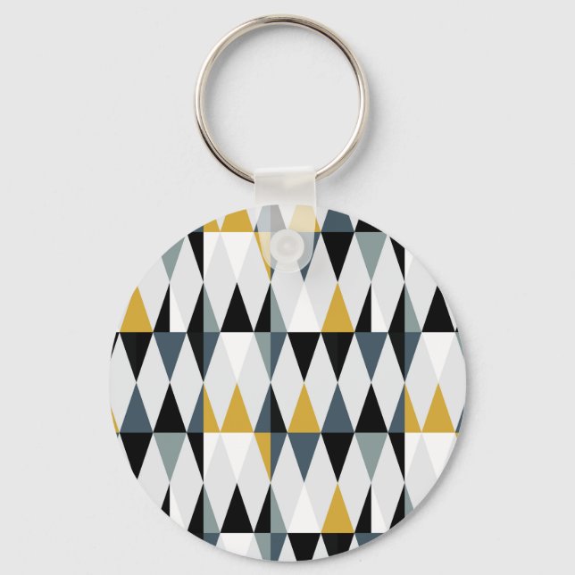 Triangles: Modern Vintage Geometric Pattern. Key Ring (Front)