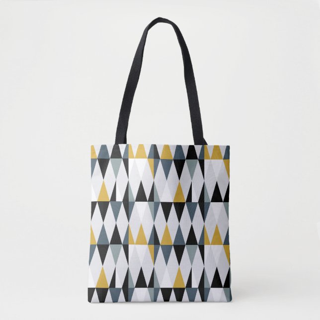 Triangles: Modern Vintage Geometric Pattern. Tote Bag (Front)