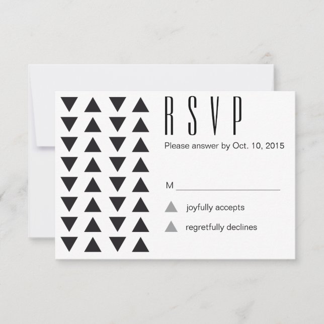 Triangles Modern Wedding RSVP Card (Front)