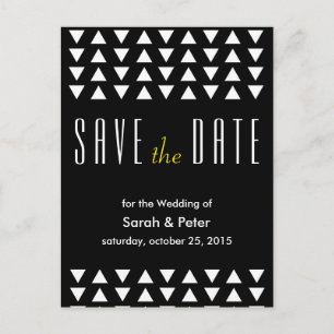 Triangles modern Wedding Save the Date Postcard