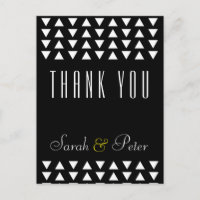 Triangles modern Wedding Thank You Postcard