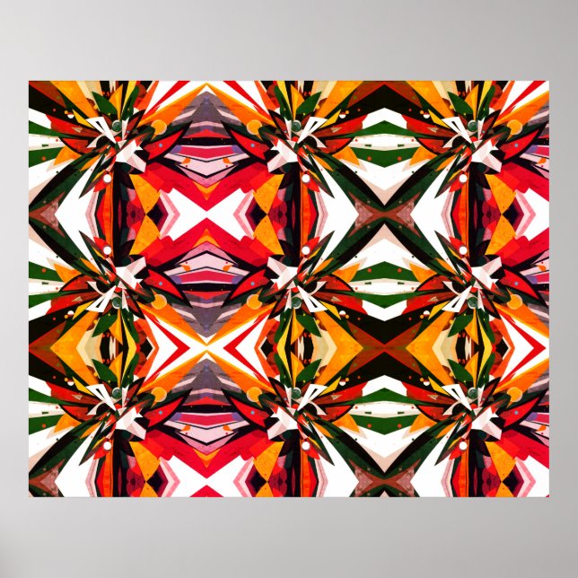 Triangles of Colour on a Modern Wall Poster (Front)