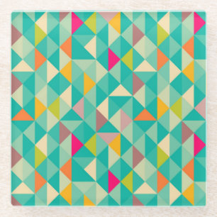 Triangles pattern glass coaster