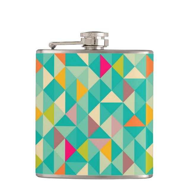 Triangles pattern hip flask (Front)