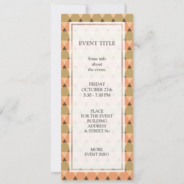 Triangles Pattern Invitation (Back)
