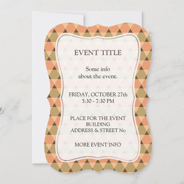 Triangles Pattern Invitation (Back)
