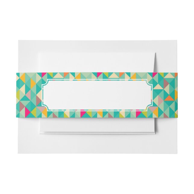 Triangles pattern invitation belly band (Front Example)