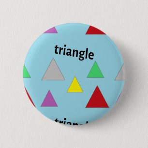 Triangles pattern on blue 6 cm round badge