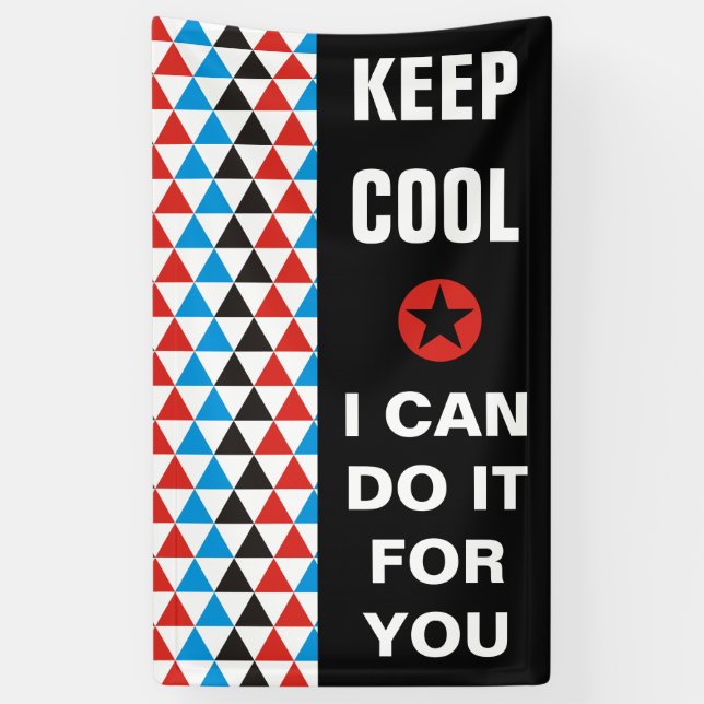 Triangles pattern - red black blue + your backgr. banner (Vertical)