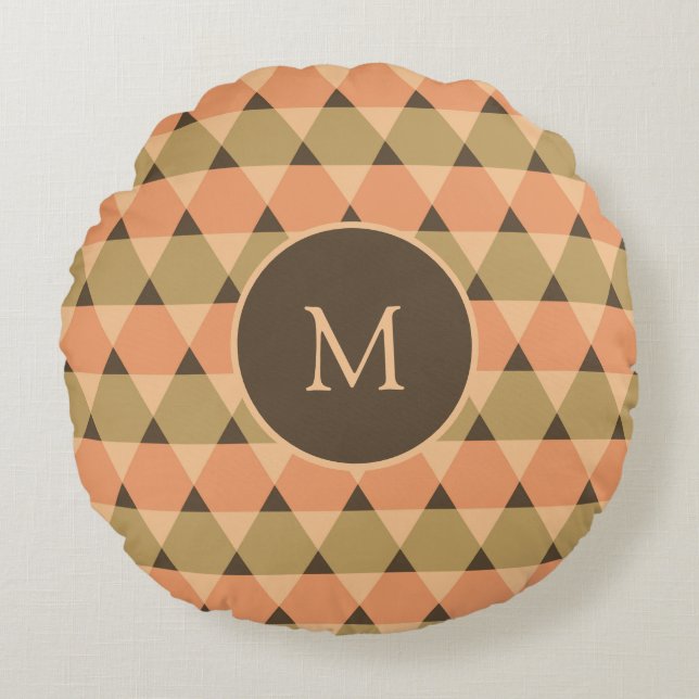Triangles Pattern Round Cushion (Front)