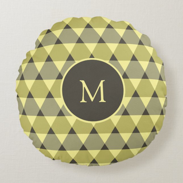 Triangles Pattern Round Cushion (Front)