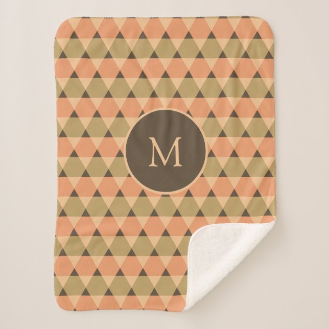 Triangles Pattern Sherpa Blanket (Front)