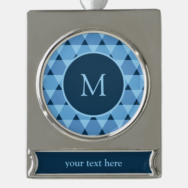 Triangles Pattern Silver Plated Banner Ornament (Front)