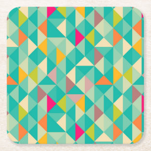Triangles pattern square paper coaster