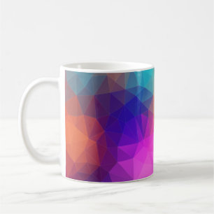 Triangles polygon colour pink coffee mug