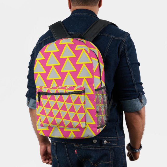 Triangles Printed Backpack (Insitu (Model))