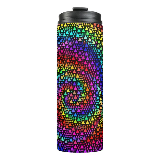 Triangles Rainbow Thermal Tumbler (Front)