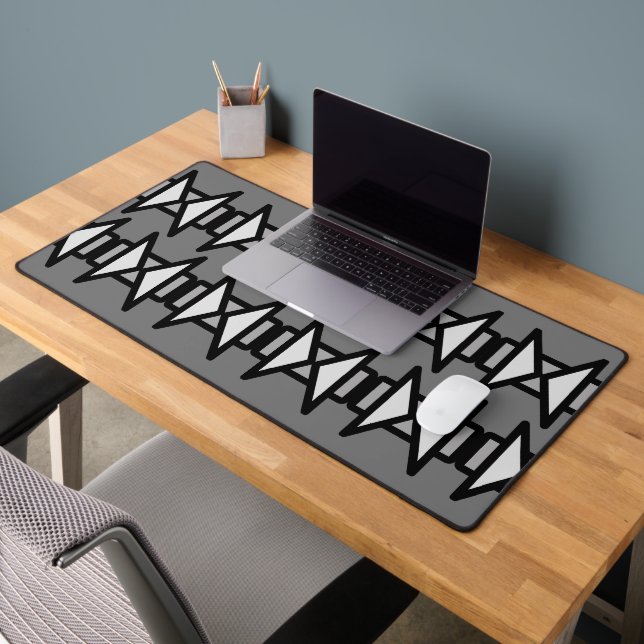 Triangles & Rectangles, Modern Grey & Black, Vs 2 Desk Mat (Office 2)