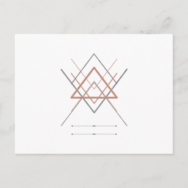 Triangles Rose Gold Silver Postcard (Front)