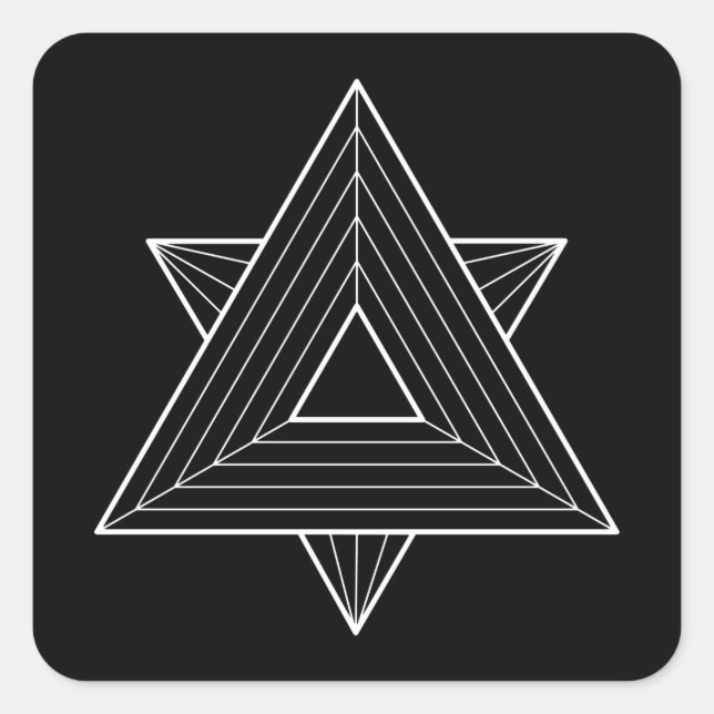 Triangles sacred geometry square sticker (Front)