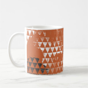 Triangles Seamless: Orange Background Coffee Mug