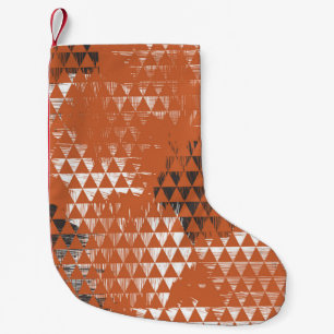 Triangles Seamless: Orange Background Small Christmas Stocking