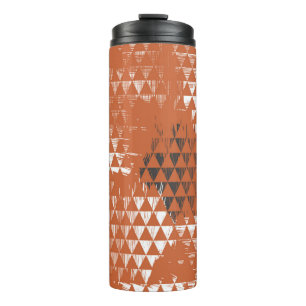 Triangles Seamless: Orange Background Thermal Tumbler