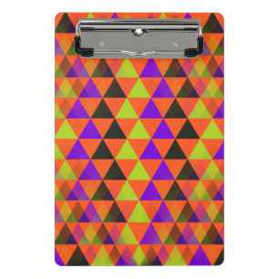 Triangles seamless pattern - green black violet mini clipboard