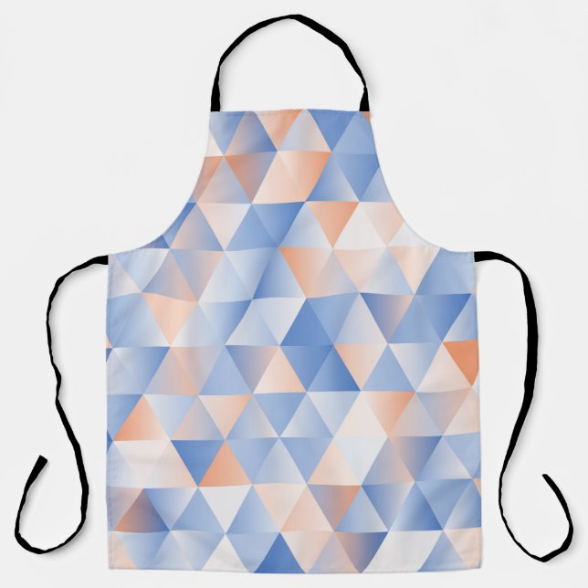 triangles seamless pattern in soft blue and orange apron (Front)