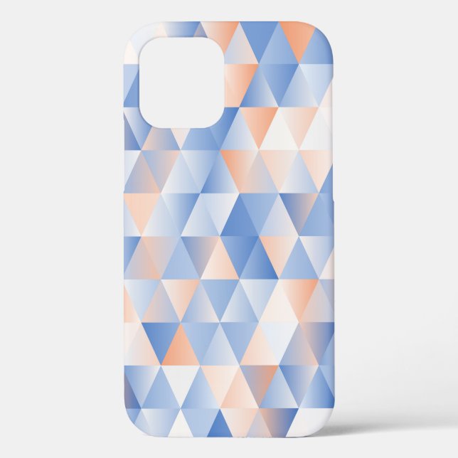 triangles seamless pattern in soft blue and orange Case-Mate iPhone case (Back)