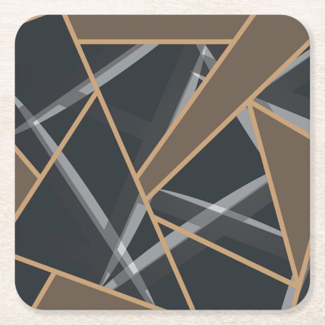 Triangles Square Paper Coaster (Front)