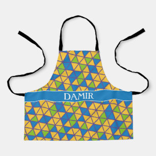 Triangles Yellow Green Minimal Pattern Apron