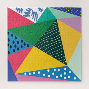Triangular Abstract: Geometric Vintage Decor. Jigsaw Puzzle