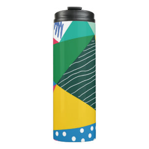 Triangular Abstract: Geometric Vintage Decor. Thermal Tumbler