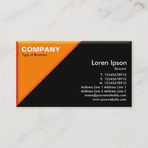Triangular Corner - 3d Effect - Orange and Black Business Card
