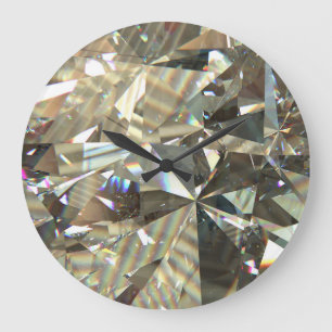 Triangular diamond shapes: layered texture. large clock